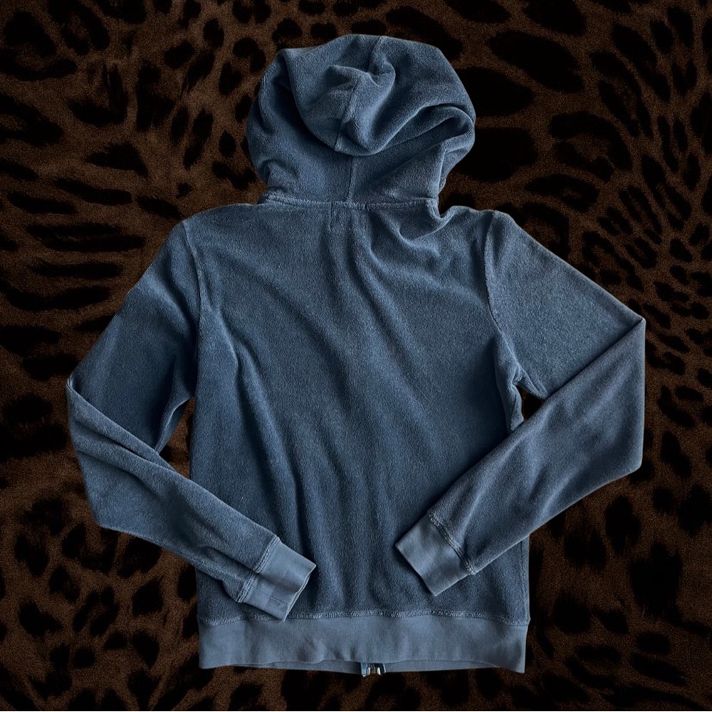 Vintage Y2K Juicy Couture Navy Terry Cloth Zip Up Jacket - Picture 3 of 3